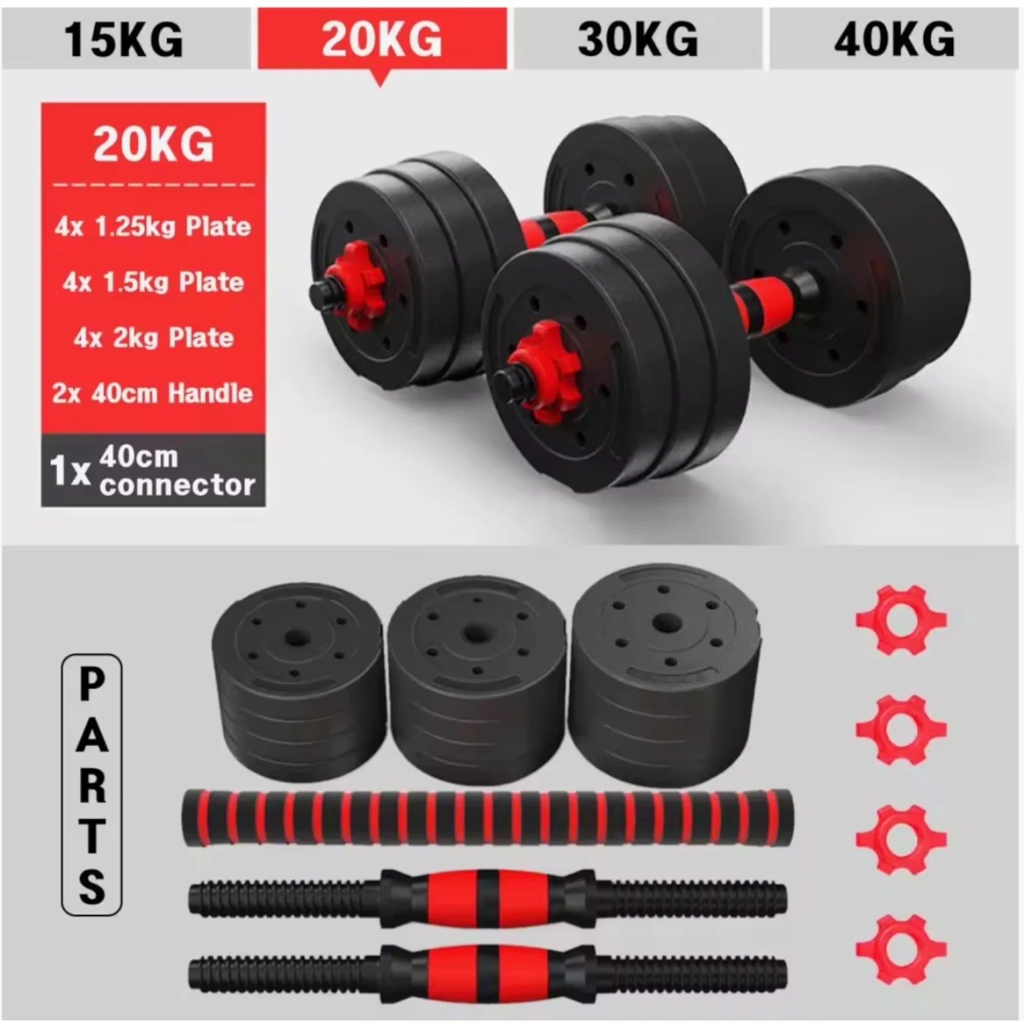 Adjustable Dumbbell Set 2-in-1