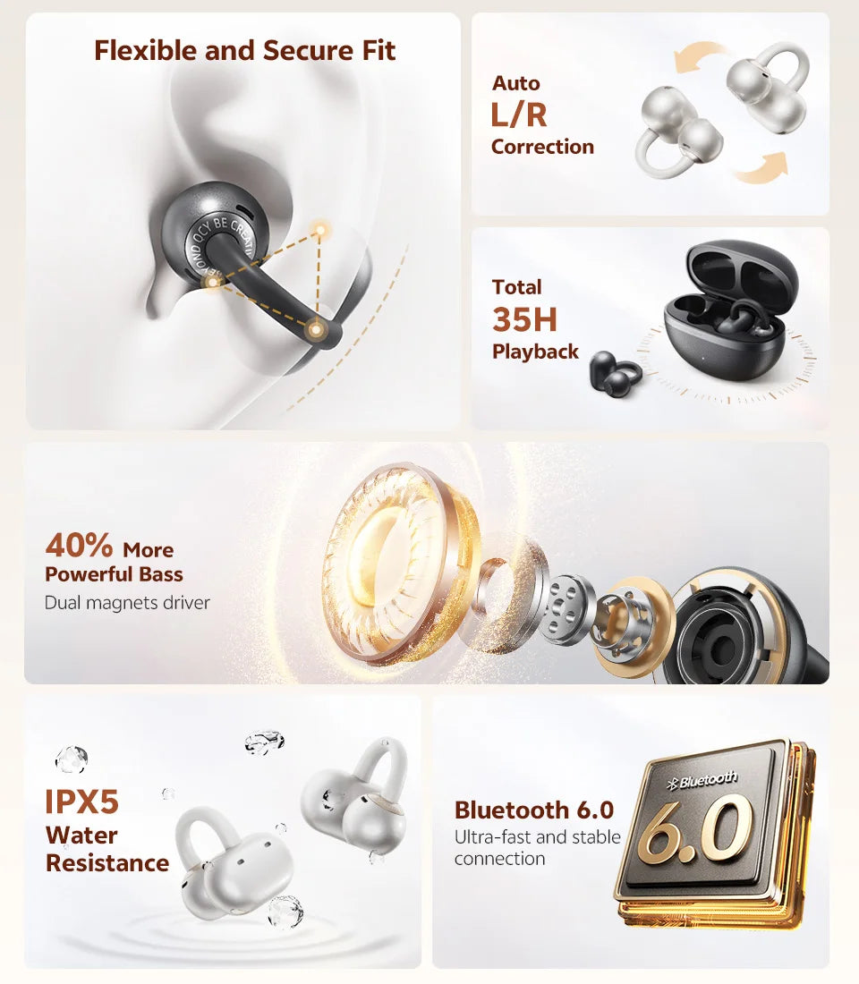 QCY Crossky C50 Open Ear Clip Earbuds