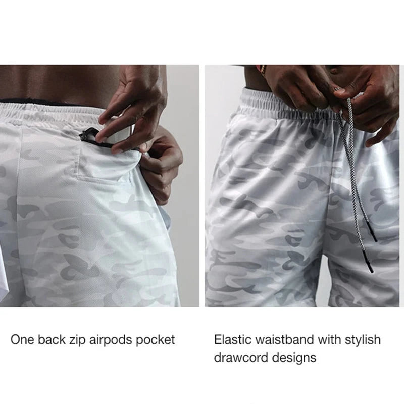 Men Running Shorts 2 in 1 Double-deck