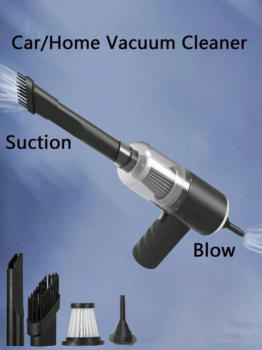 Mini PowerVac Pro – Wireless Vacuum Cleaner for Home & Car
