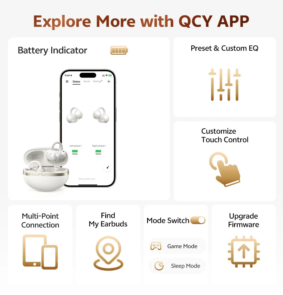 QCY Crossky C50 Open Ear Clip Earbuds
