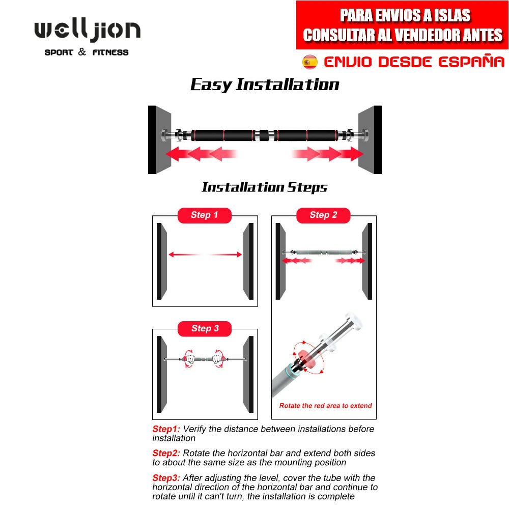 Doorway Pull up Bar 63-98cm (24.8In-38.58In)